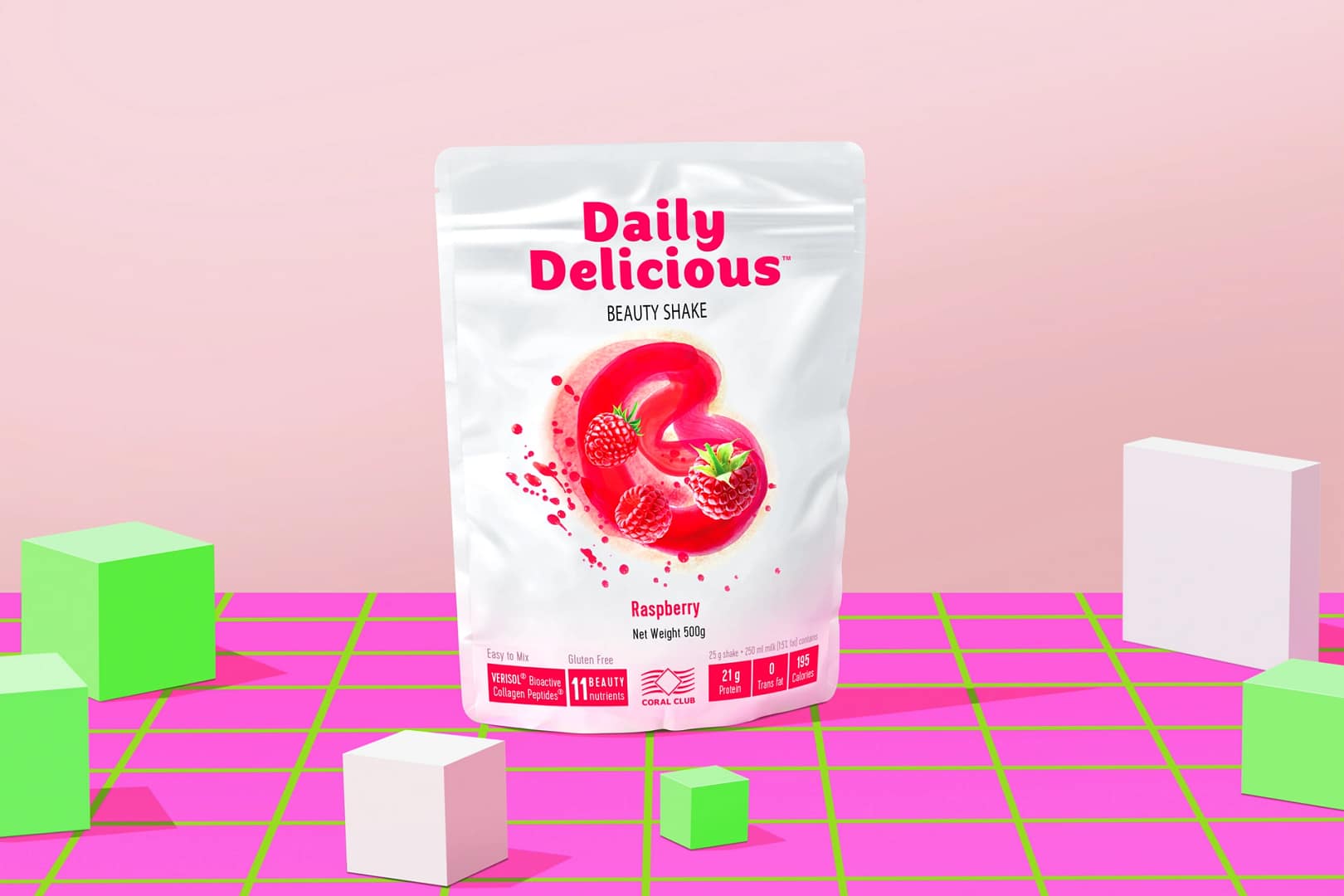 Daily Delicious Beauty Shake málna ízesítéssel - Image 3